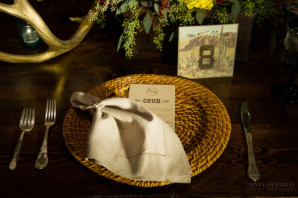 texas theme place setting for rehersal dinner