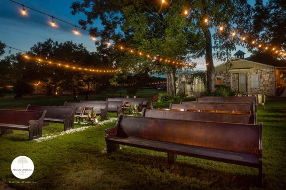 Pecan Springs Wedding Ceremony Setup