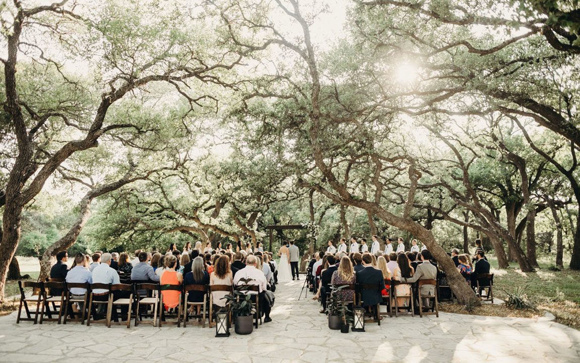 wedding ceremony at the grove at Addison Grove