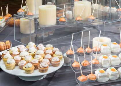 dessert table by crave catering at a corporate event