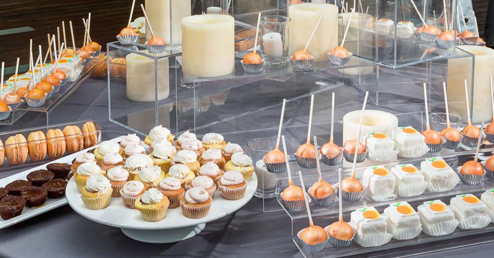 dessert table by crave catering at a corporate event