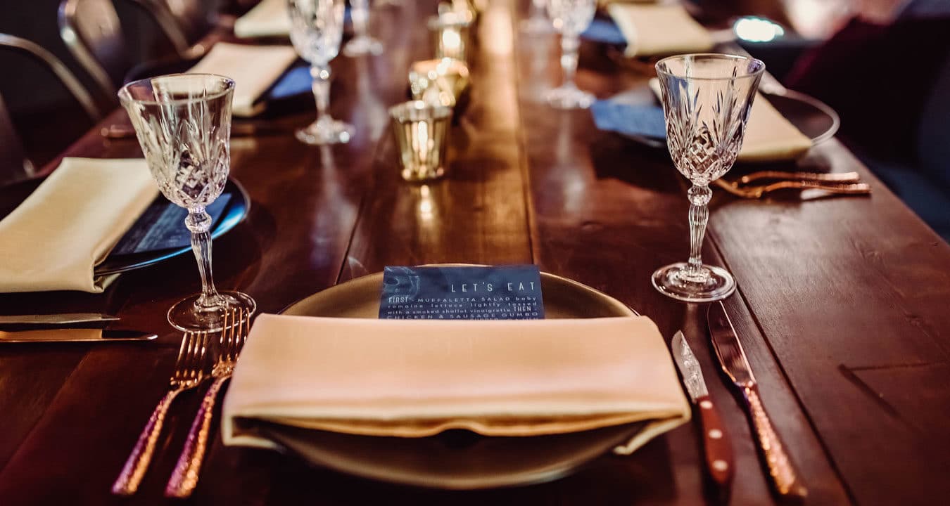 place setting at an event