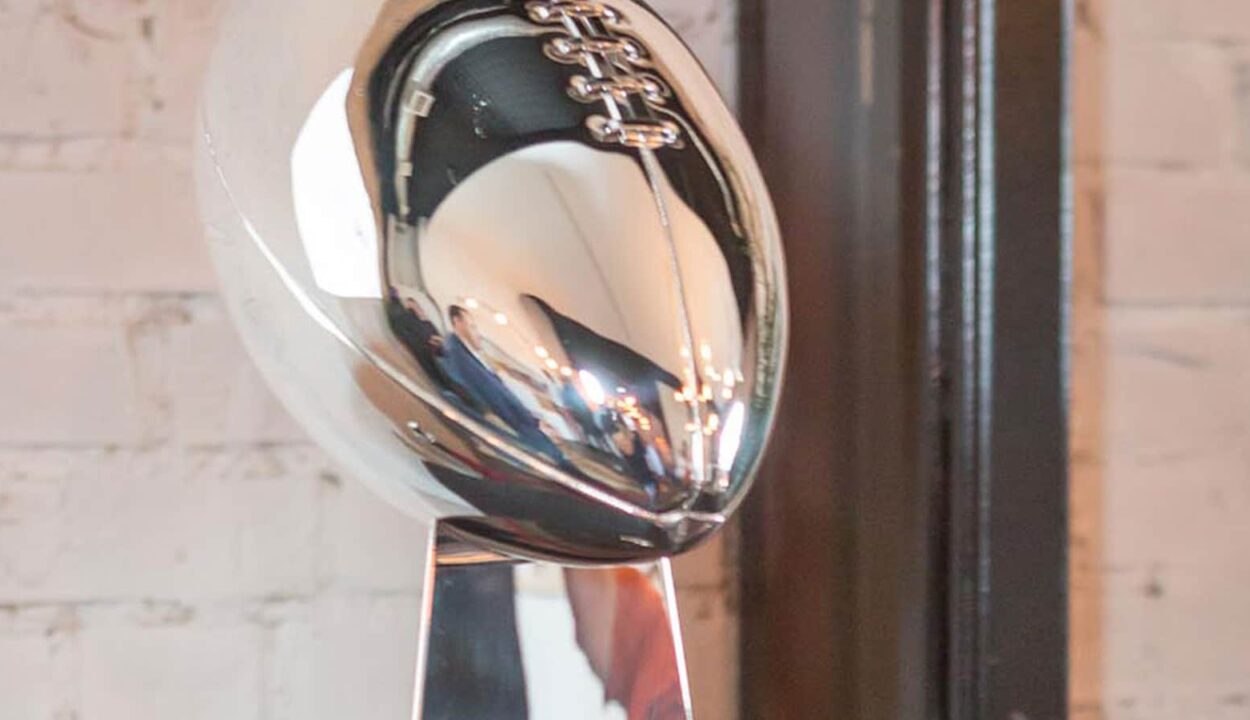 Lombardi trophy at the Visa Everywhere Lounge