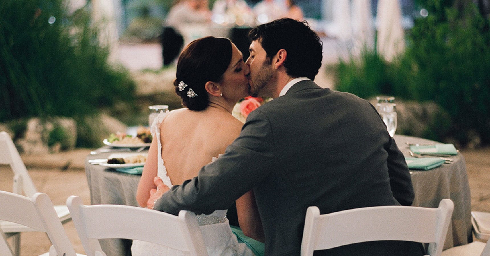 Bride and Groom kissing