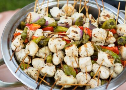 Chicken Kabobs from Crave Catering's Mediterranean Station