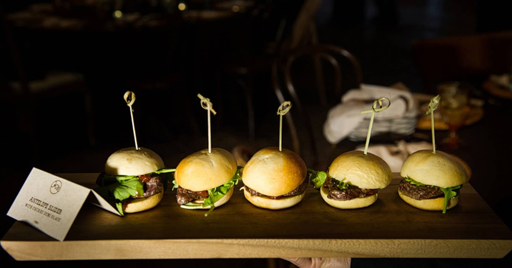 Antelope sliders by Crave Catering