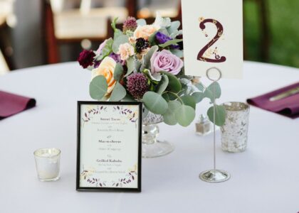 Table setting at a wedding