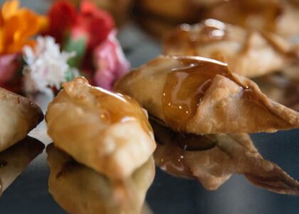 Shrimp Rangoon Skewer by Crave Catering