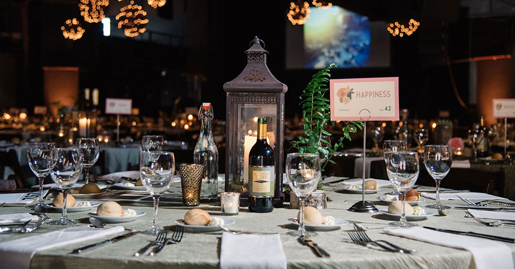 Table setting at a gala by Crave Catering